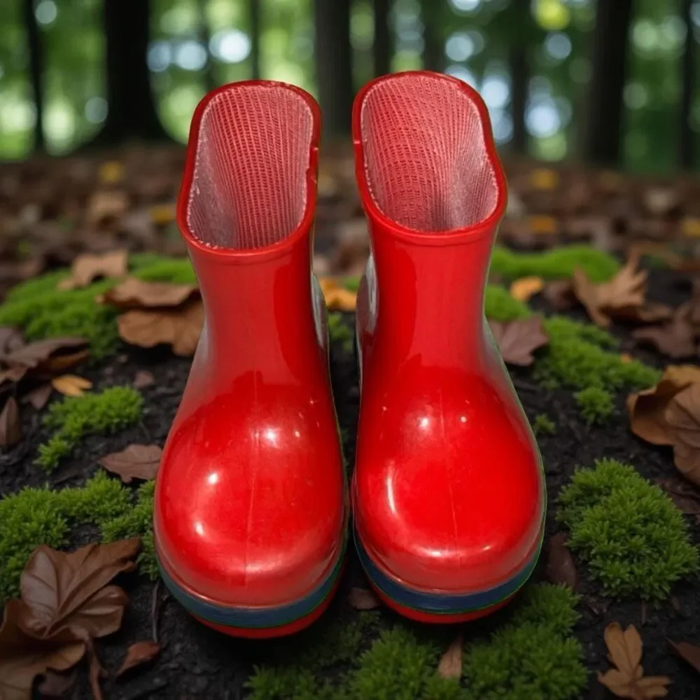 Baby Toddler Red Zum Dinosaur Red Vinyal Rainboots Size 8 US